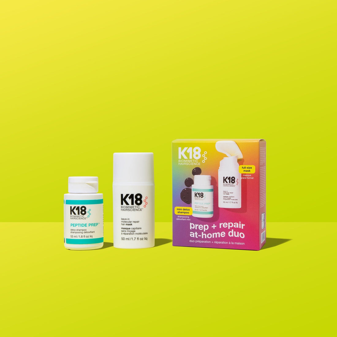 K18 Biomimetic Hairscience Prep + Repair at Home Duo (Worth £84.00)