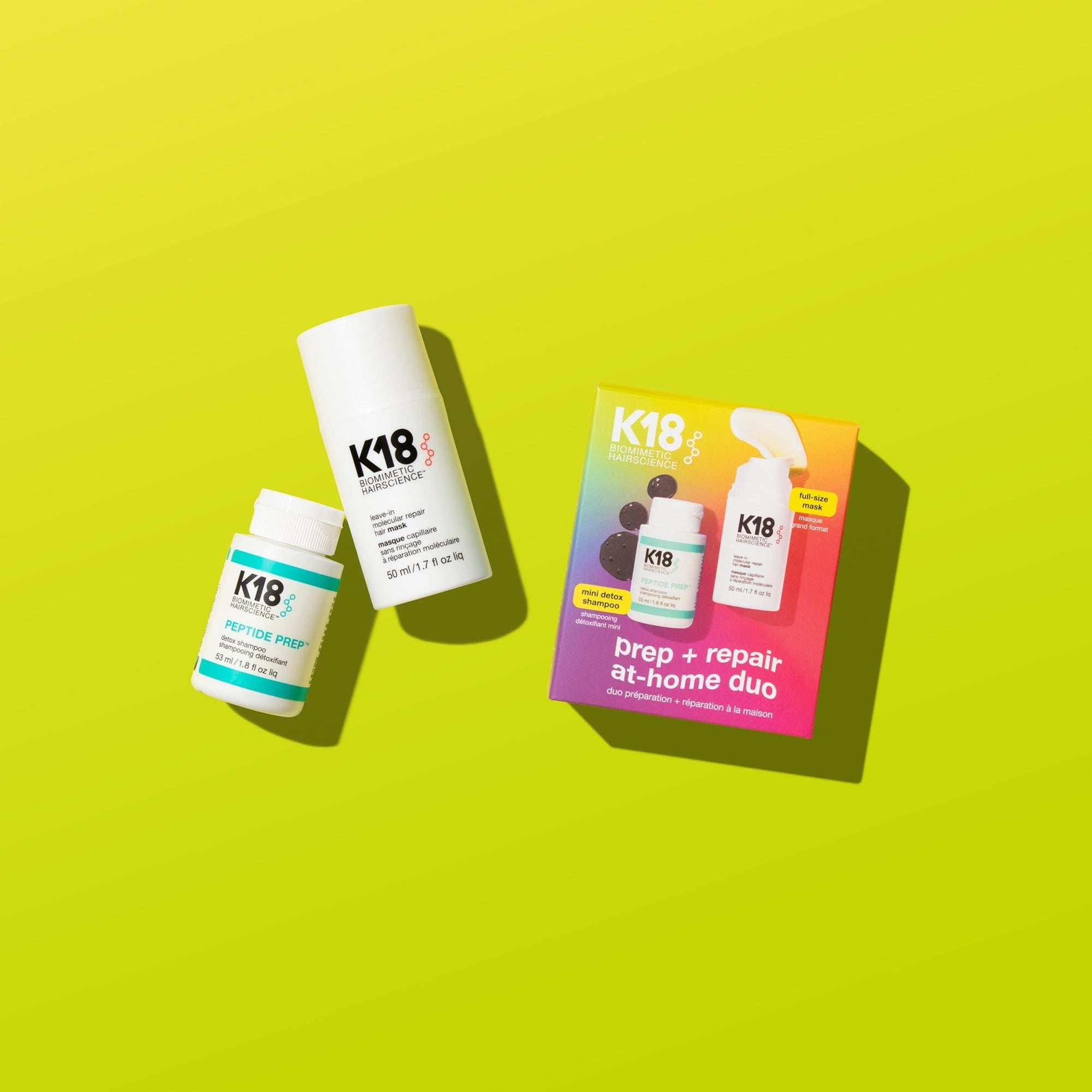 K18 Biomimetic Hairscience Prep + Repair at Home Duo (Worth £84.00)