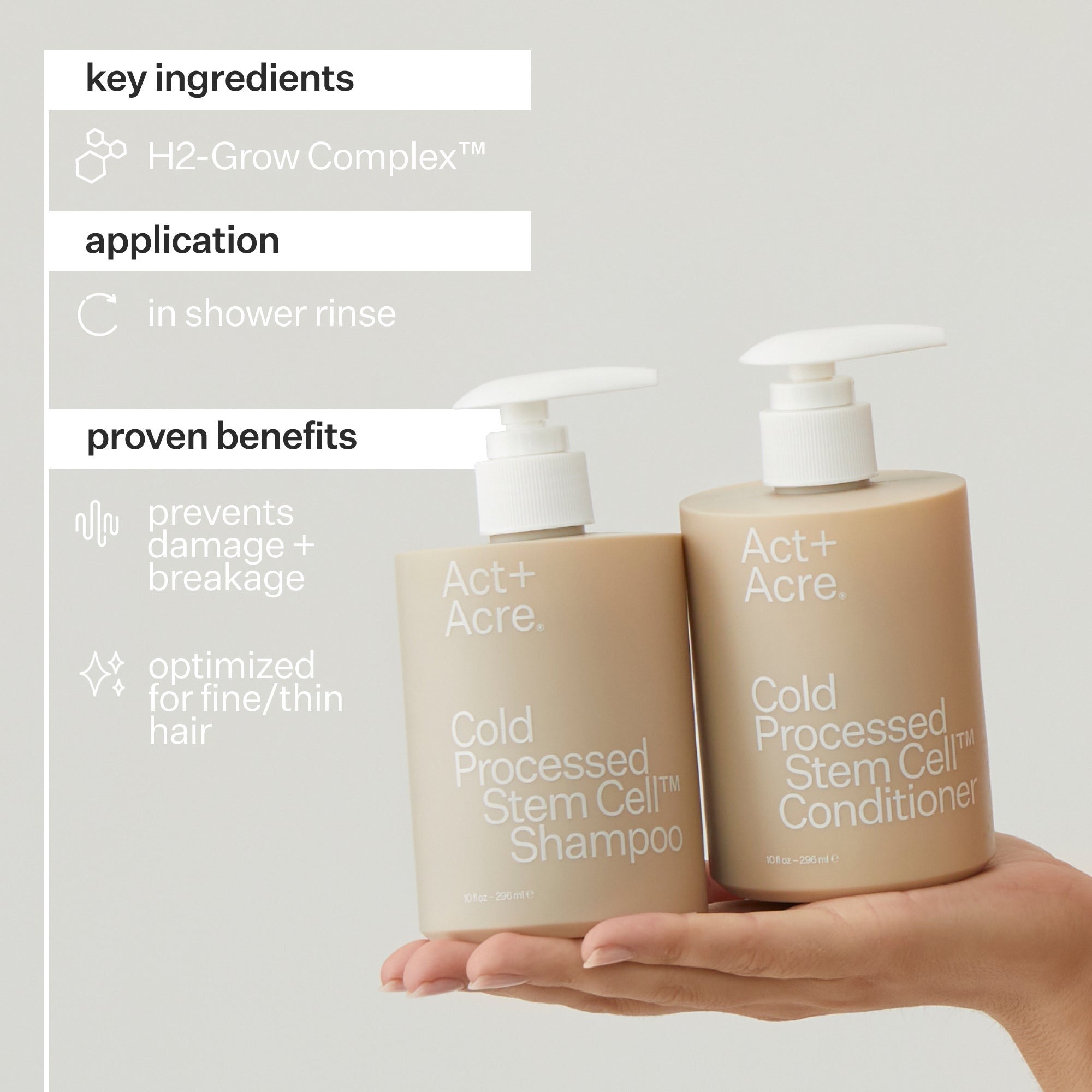 Act+Acre Stem Cell Conditioner for Hair Thinning and Growth 295ml