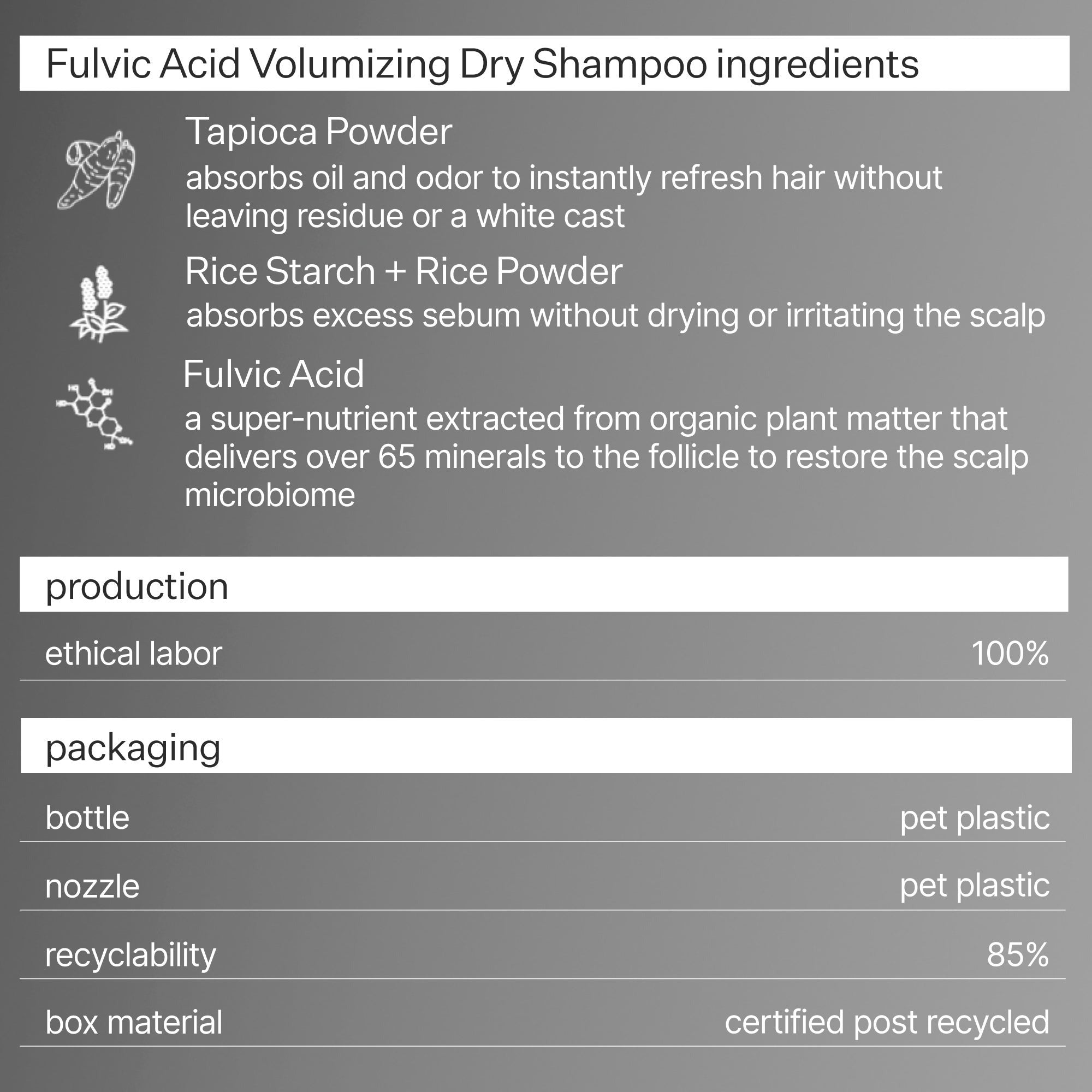Act+Acre Fulvic Acid Volumizing Dry Shampoo 17g
