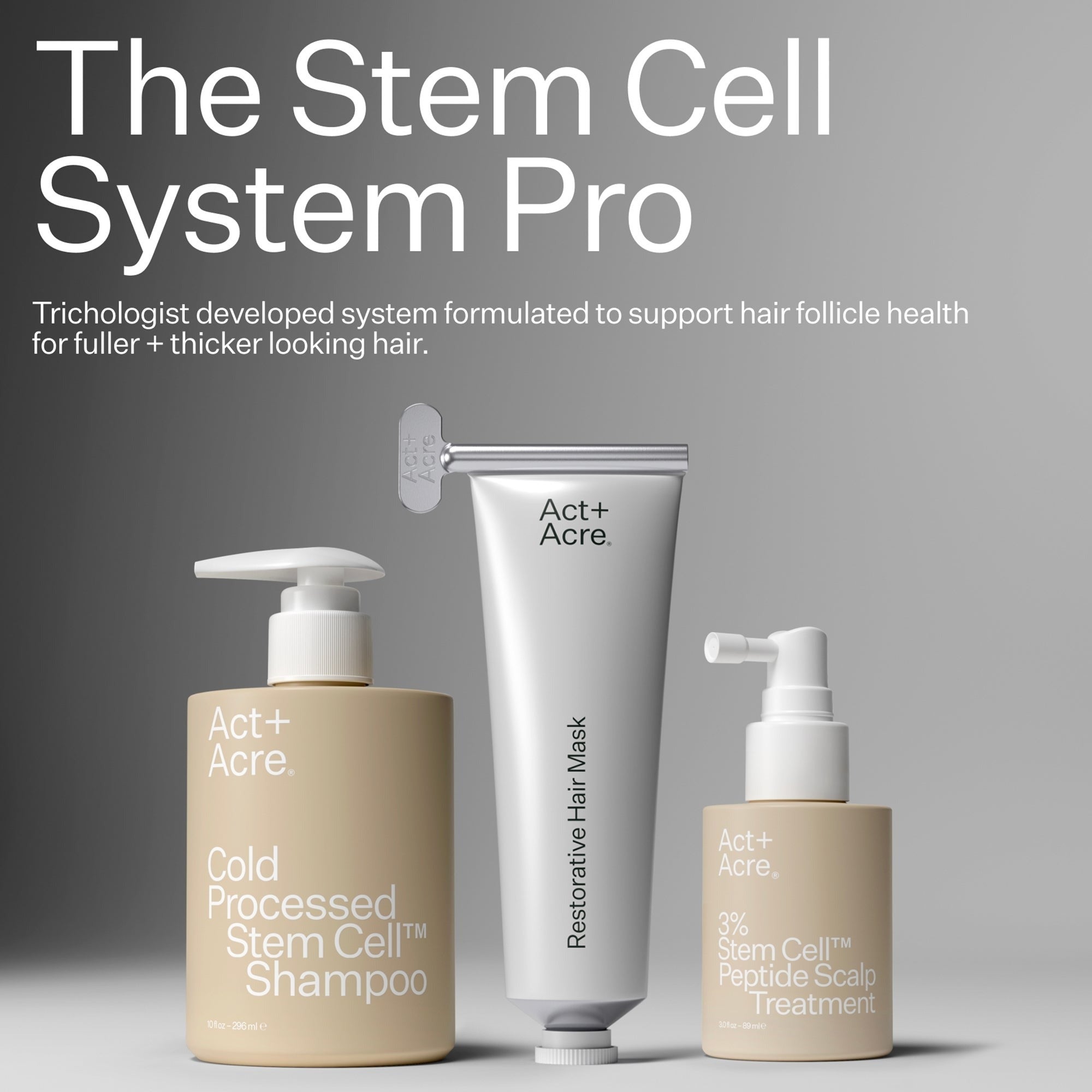 Act+Acre Stem Cell Shampoo for Hair Thinning and Growth 295ml